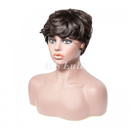 Natural Color Pixie Cut Human Hair Wig Machine-made Wig for Women | Human Hair Wig | Lace Front